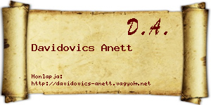Davidovics Anett névjegykártya