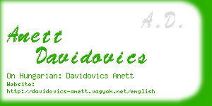 anett davidovics business card